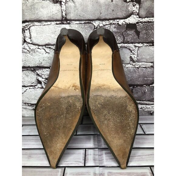 Max Studio Quibble Brown Leather Pointed Tassel High Heels Women Sz 8.5M US/39EU - Picture 15 of 16